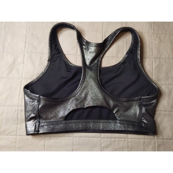 Nike Women's Small 3pc Bundle Sports Bras Star Print Top Black Silver Set - Picture 3 of 14